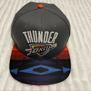 Gray Mitchell & Ness OKC Thunder Strapback Hat